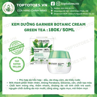 Kem dưỡng Garnier Botanic Green Tea Cream 50ml dưỡng da mềm mướt, ngừa viêm