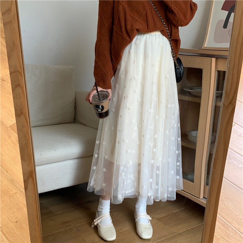 [Order Taobao] Chân Váy Công Chúa 2 Lớp In Hình Bông Hoa 4 Cánh