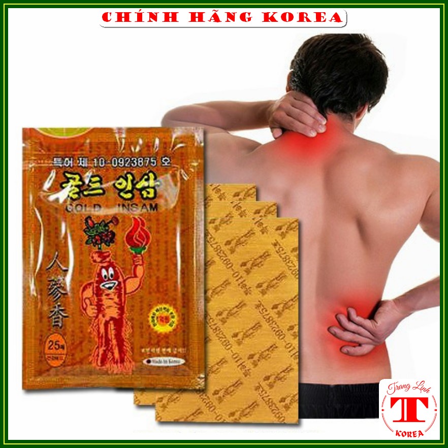 Cao dán hồng sâm 25 miếng Gold Insam cao cấp - Cao dán sâm chính hãng Korea, tranglinh