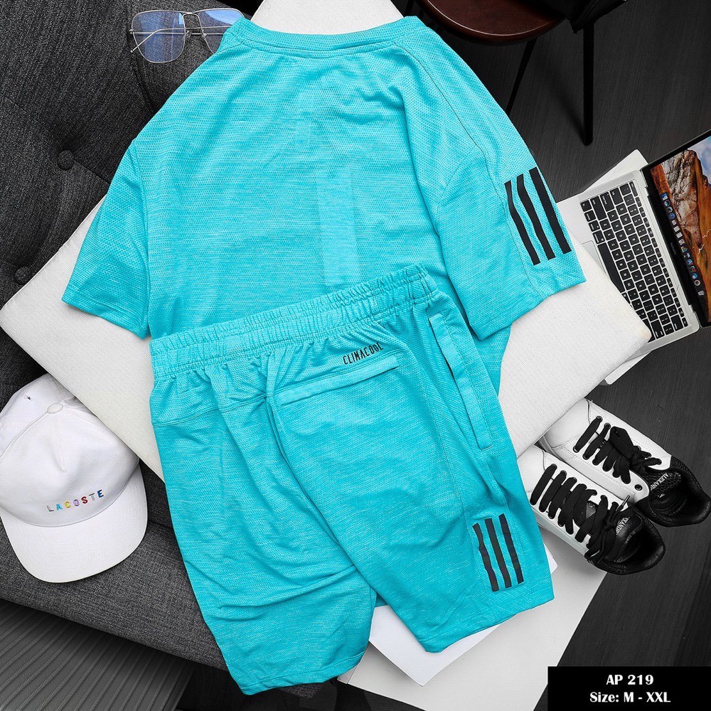 Bộ thể thao nam adidas cao cấp mùa hè cộc tay chất thun lạnh mã p219