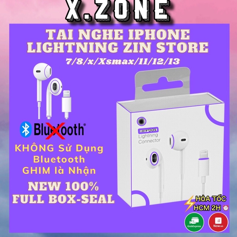 Tai nghe ip7 đến 13pmax ZIN box KHÔNG cần Bluetooth ZIN chuẩn nhà máy.