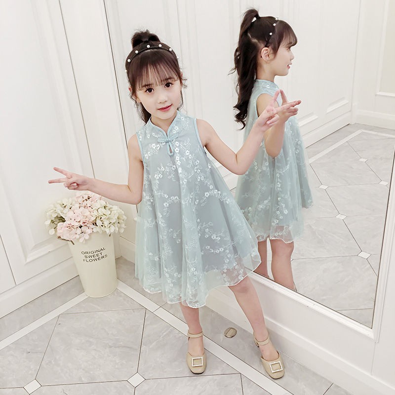 (E066) Đầm tiểu thư thêu họa tiết hoa sang chảnh cổ tàu chất liệu thoáng mát mẫu mới siêu hot sành điệu thời trang