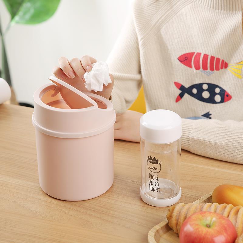 1 Thùng Rác Mini Để Bàn Bằng Nhựa PP Màu Sắc Kẹo Ngọt