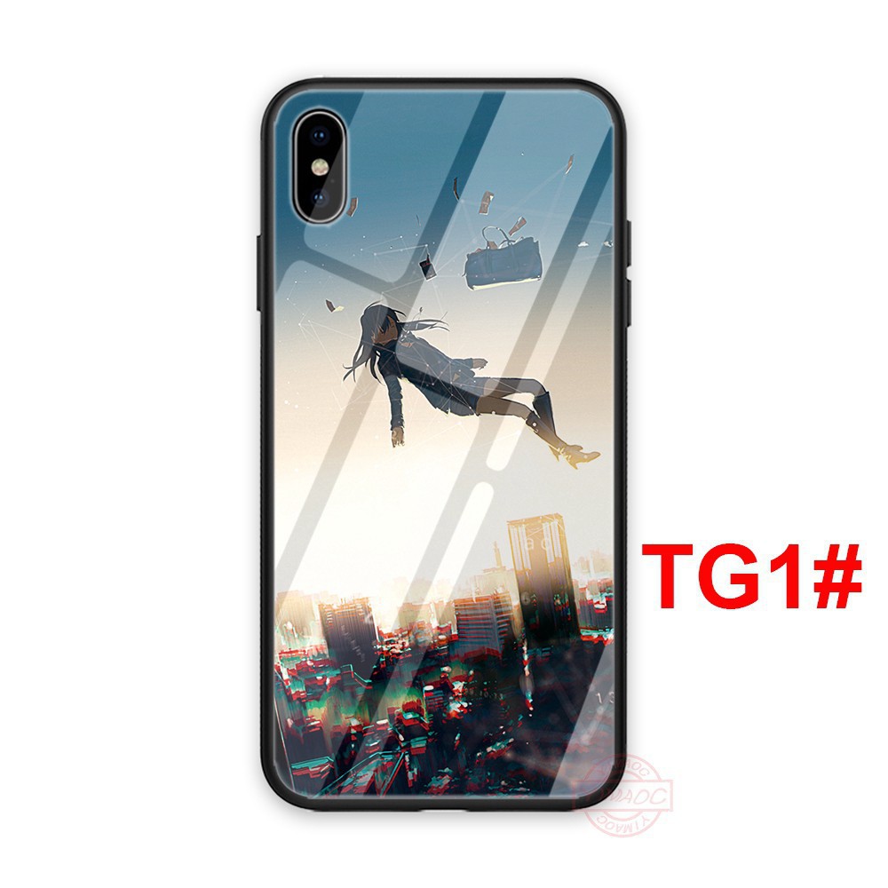 🍁 Ốp điện thoại mặt kính in hình nhân vật nữ trong anime cho iphone 6 6s 7 plus 8 plus xr x xs max - A133