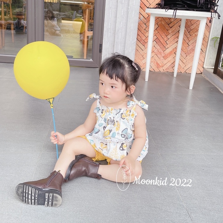 Đồ bộ 2 dây chun ngực 2 tầng nơ vai cho bé gái 8-20kg