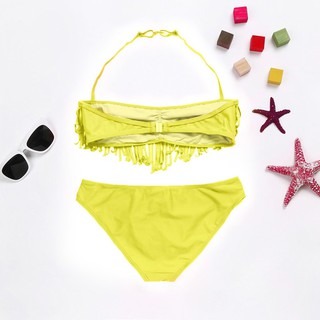 Bikini Tua Rua Màu Trơn Cho Bé Gái