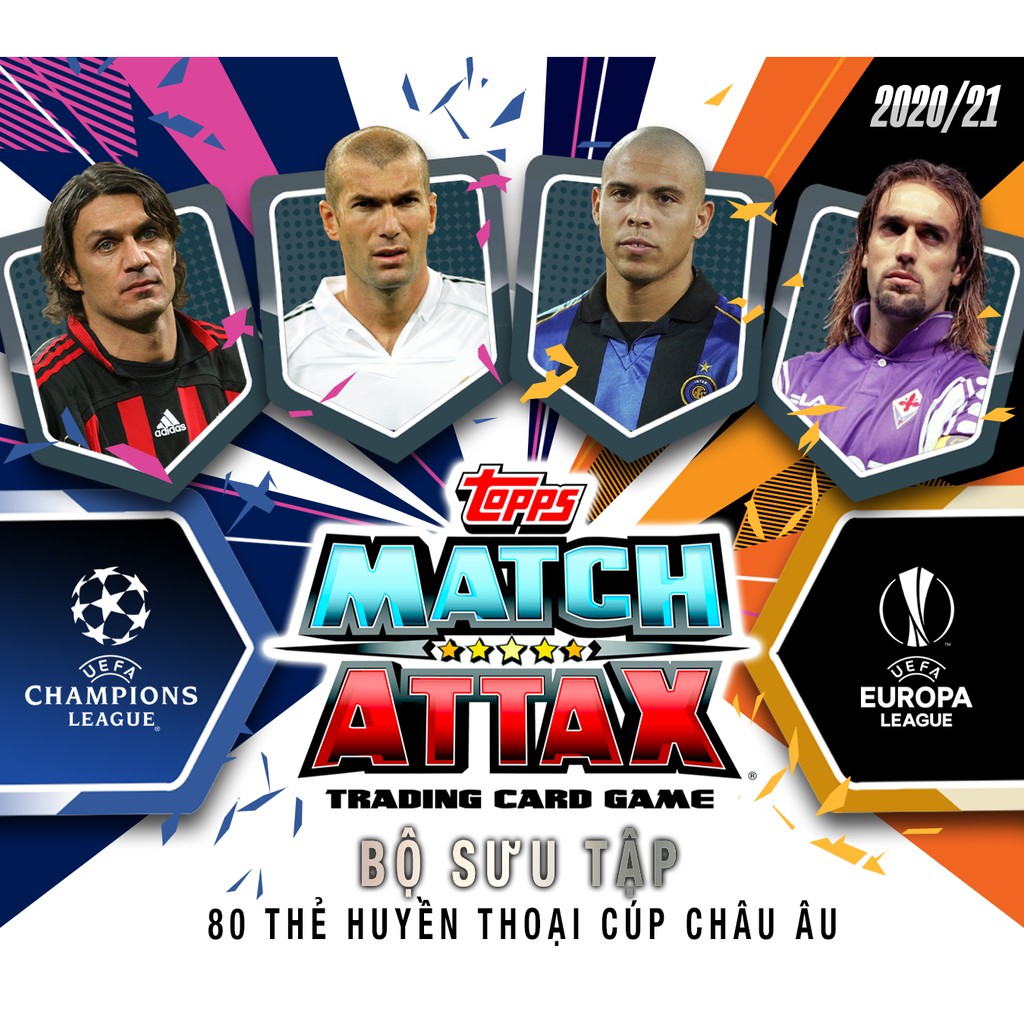 Bộ Sưu Tập 80 Thẻ In Album Match Attax Huyền Thoại 2020-21