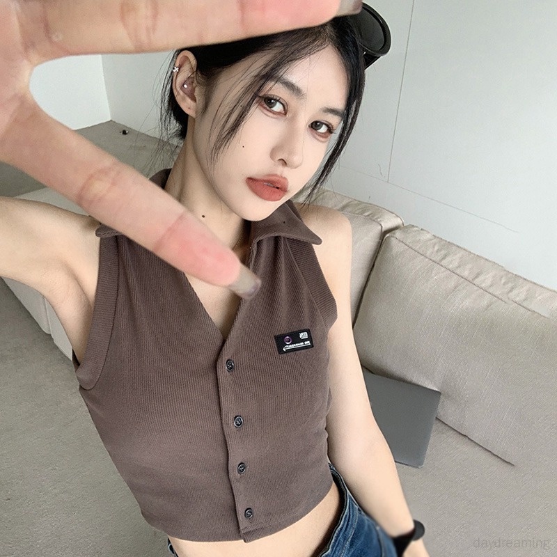 Áo Tank Top Không Tay Dáng Ôm Phong Cách Thời Trang Retro Dành Cho Nữ
