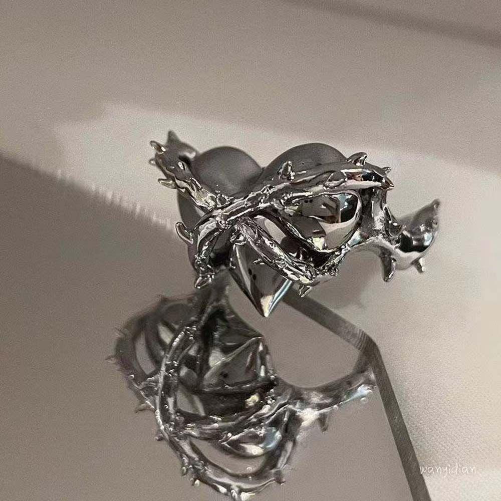 Nhẫn Hình Trái Tim Phong Cách Vintage Thời Trang Dành Cho Nữ|Nhẫn Khớp Ngón Tay Nhiều Màu Sắc Thời Trang