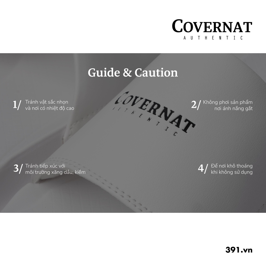 Dép cao cấp unisex COVERNAT TRẮNG đế cao 4cm