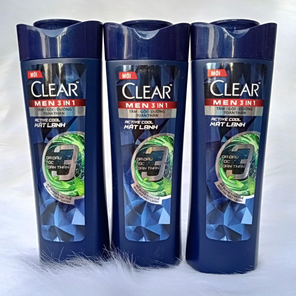 [COMBO 2] Dầu Gội Clear Men Sạch Sâu Da Đầu Ngăn ngừa gàu hiệu quả tăng bịch 5 dao cạo râu