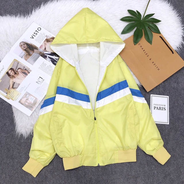 Áo khoác dù hai lớp phối sọc bốn màu siêu xinh | BigBuy360 - bigbuy360.vn