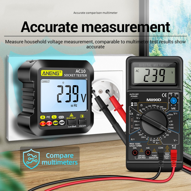 Thiết Bị Kiểm Tra Ổ Cắm Điện 90-250V 50-60Hz Chuyên Dụng