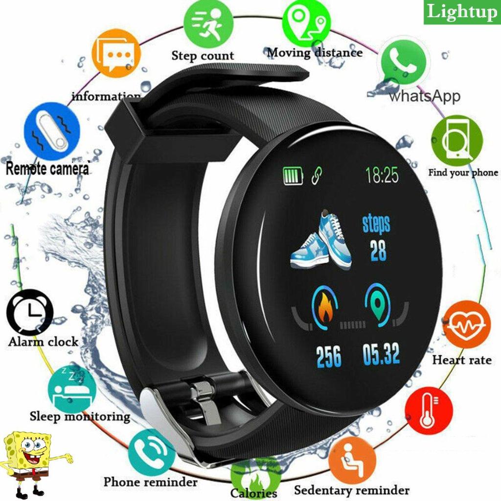 D18S 1.44 Màn hình tròn Nhắc nhở cuộc gọi Đồng hồ thông minh Giao tiếp không dây