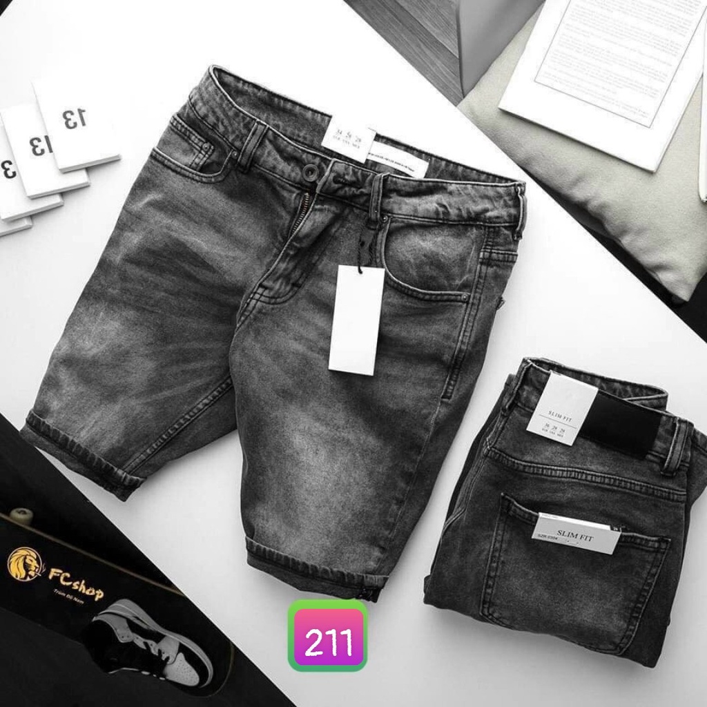 Quần Short Jean Đùi Rin Nam Xanh Đen Trơn Co Giãn 4 chiều M115