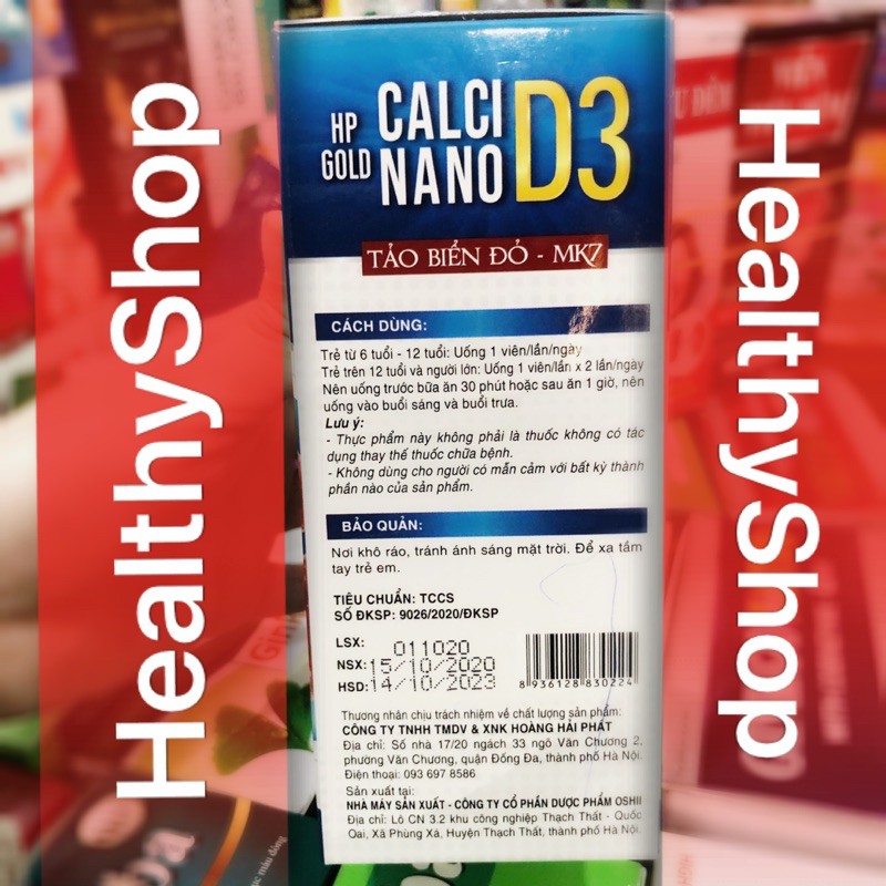 Calci nano D3 tảo biển đỏ MK7 bổ sung canci cho xương