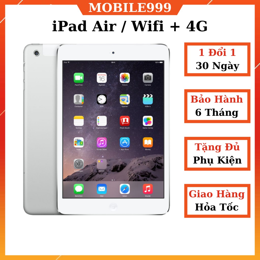iPad Air - 32G /64GB (Wifi + 4G) Chính Hãng - Zin Đẹp 99% - Màn đẹp - Pin trâu - MOBIL999