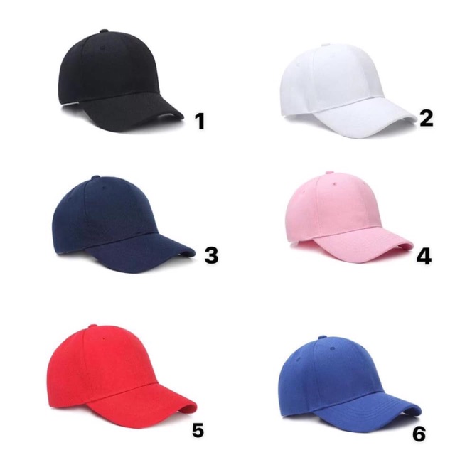 Mũ lưỡi trai trơn nhiều màu (trả order)