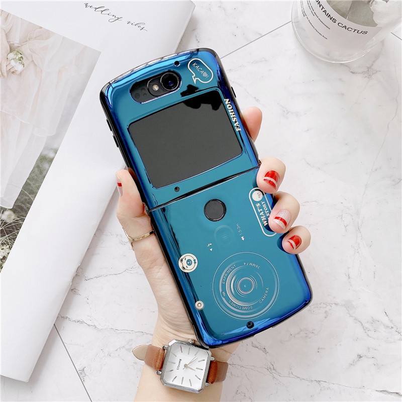 Ốp Điện Thoại Hình Máy Ảnh Ánh Sáng Xanh Cho Motorola MOTO Razr 5G 2020