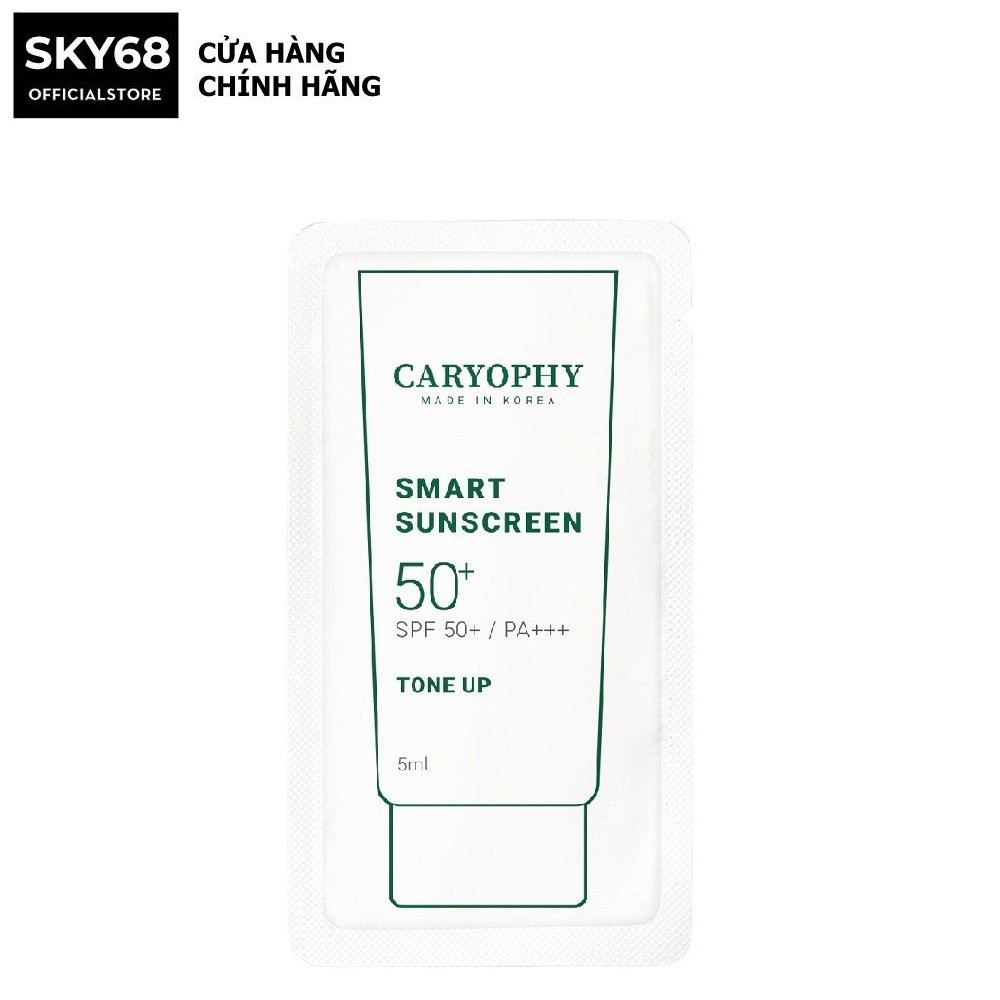 SAMPLE Kem chống nắng ngừa mụn, giảm thâm, bảo vệ da khỏi tia UV Caryophy Smart Sunscreen Tone Up 5ml