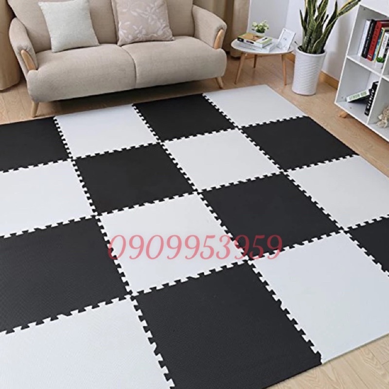 thảm xốp lót sàn trắng và đen 60×60×1cm