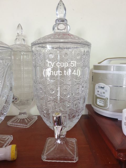 Ly Cup thủy tinh giả pha lê 3L - 4L - 5L