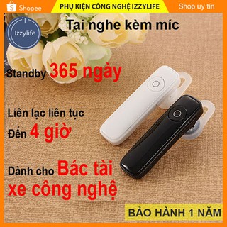 [CHO BÁC TÀI TAXI, GRAB, GOJEK] Tai Nghe Bluetooth Headset 1 bên, Pin trâu, sạc nhanh, có đệm và và vòng khớp tai