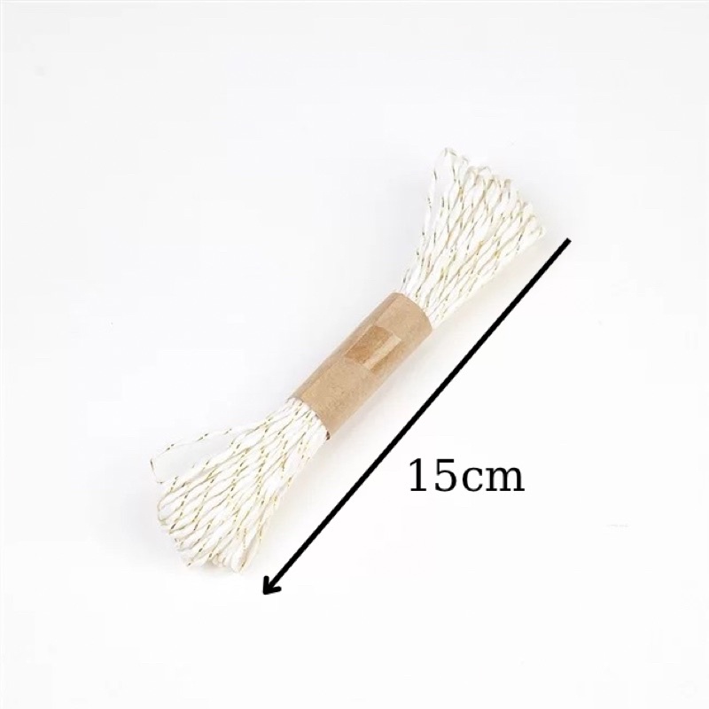 Set 12 bó dây thừng giấy có sợi kim tuyến đủ màu trang trí hộp quà, thiệp, nguyên liệu handmade