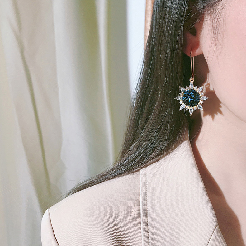 Khuyên Tai Đính Đá sapphire Thời Trang Mùa Hè