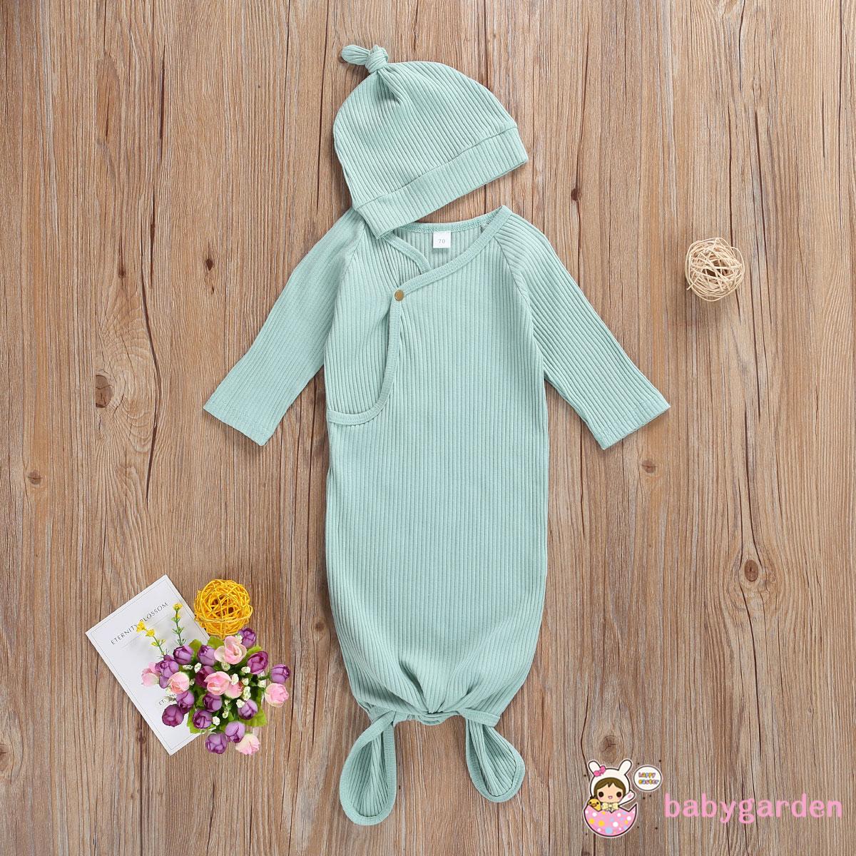 Set Túi Ngủ Và Mũ Trùm Đầu Màu Trơn Cho Bé
