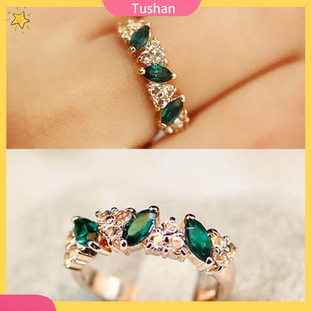 Nhẫn trang trí đính đá zircon kiểu cổ điển thích hợp với cô dâu