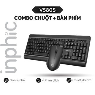 Combo bàn phím và chuột có dây inphic V580S cho văn phòng, chơi game