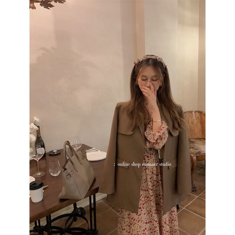 Áo khoác blazer thu đông kèm đai đẹp sang trọng 2022