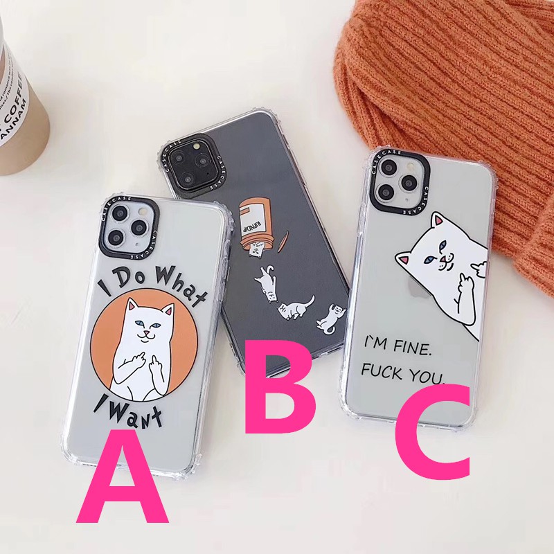 Ốp điện thoại TPU dẻo hình hoạt hình chú mèo nền trong suốt dễ thương cho IPHONE11 11PRO 11PROMAX 7PLUS 8PLUS | BigBuy360 - bigbuy360.vn