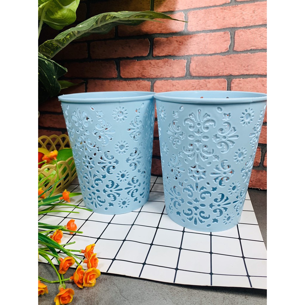 (deal 10K) Sọt Tròn Hoa Văn Đựng Đồ Decor - DBC