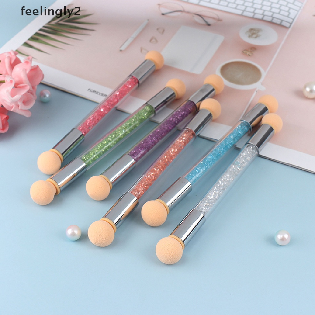 Cọ Vẽ Móng Hai Đầu Có Tay Cầm Bằng Xốp Acrylic Màu Gradient