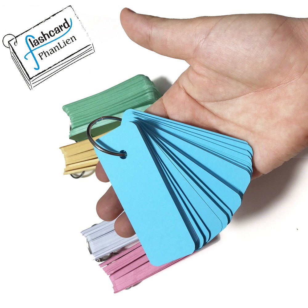 Lựa màu - Mua 5 tặng 1 - Flashcard trắng 5 màu bo góc 3x8cm