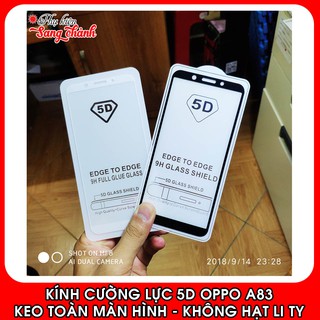 Kính Cường Lực 5D Oppo A83. Keo Full Toàn Màn Hình - Không Hạt Li Ty - Kính Hít Từ Tính - Bảo Vệ Chống Trầy, Vỡ