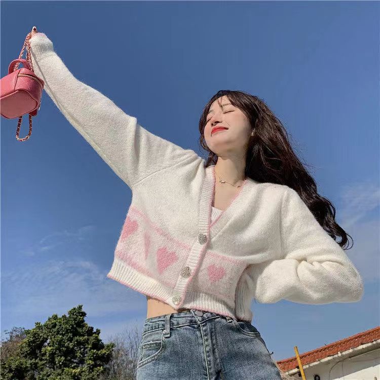 Áo Khoác Cardigan Dệt Kim Cổ V Dài Tay Phong Cách Hàn Quốc Thời Trang Cho Nữ áo len croptop TDO89
