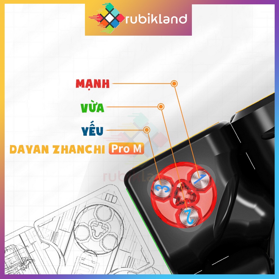 Rubik DaYan ZhanChi Pro M Stickerless Có Nam Châm Cao Cấp Flagship Rubic 3 Tầng Đồ Chơi Trí Tuệ Trẻ Em