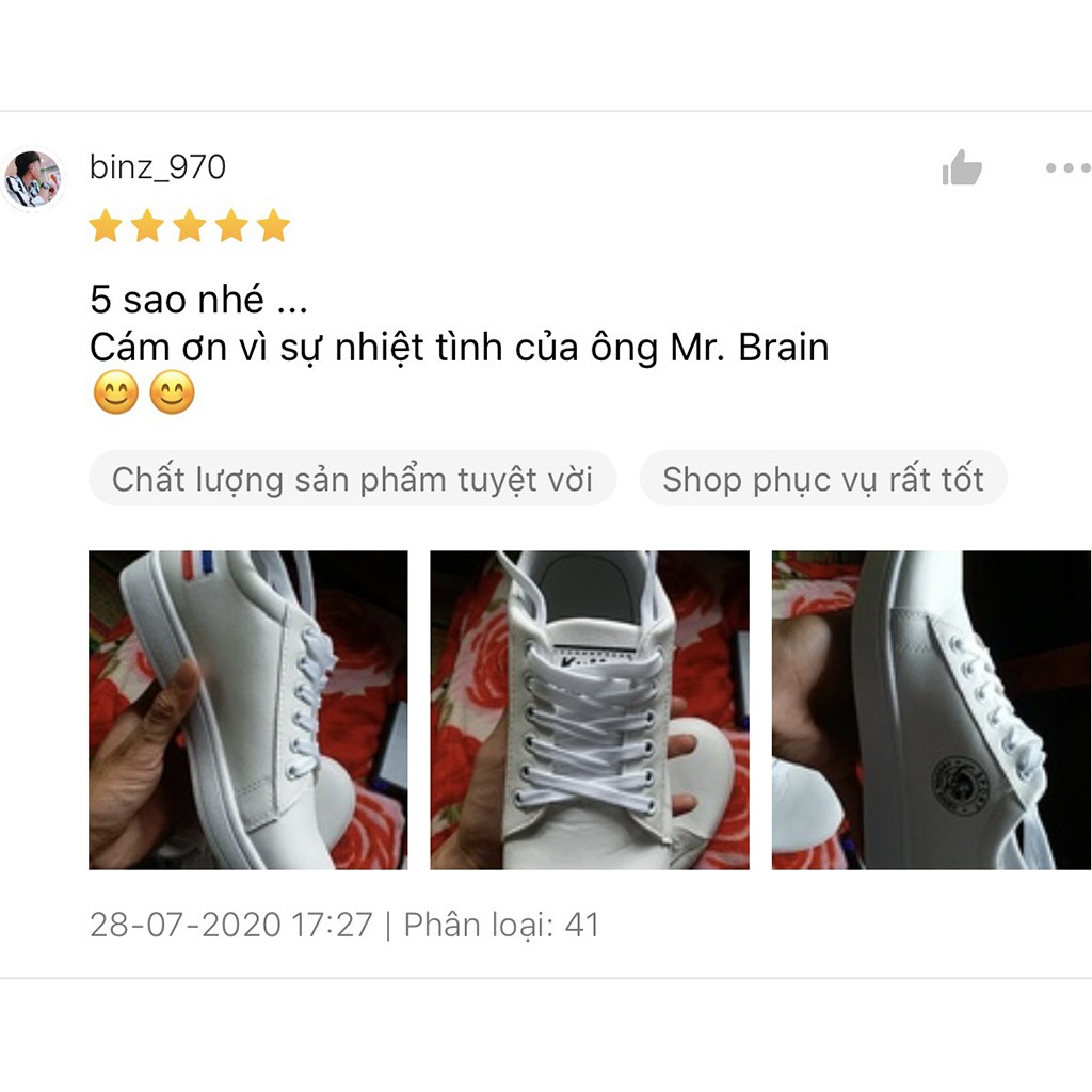 Giày thể thao sneaker nam THEDAPPERMAN TDM7635 chất liệu da, đế cao su nhiệt, siêu êm, phù hợp chạy bộ, màu trắng gót đỏ