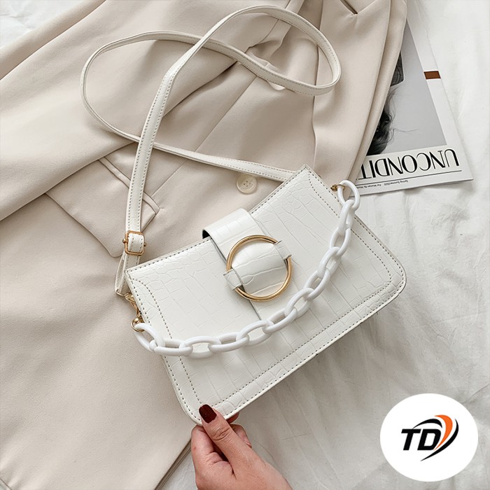 [Mã WAMT2405 giảm 10K đơn 0K] TÚI XÁCH NỮ ĐEO CHÉO NEWYORK VÂN RẮN CÓ KHÓA KÉO DÁNG THUYỀN SANG CHẢNH TD 32