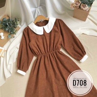 Bigsize Đầm nhung bo eo D708