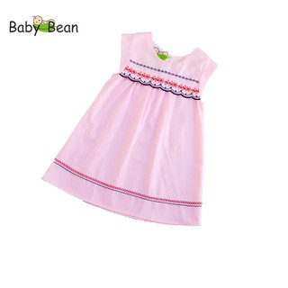 Đầm Cotton thêu Rô-Đê bé gái BabyBean