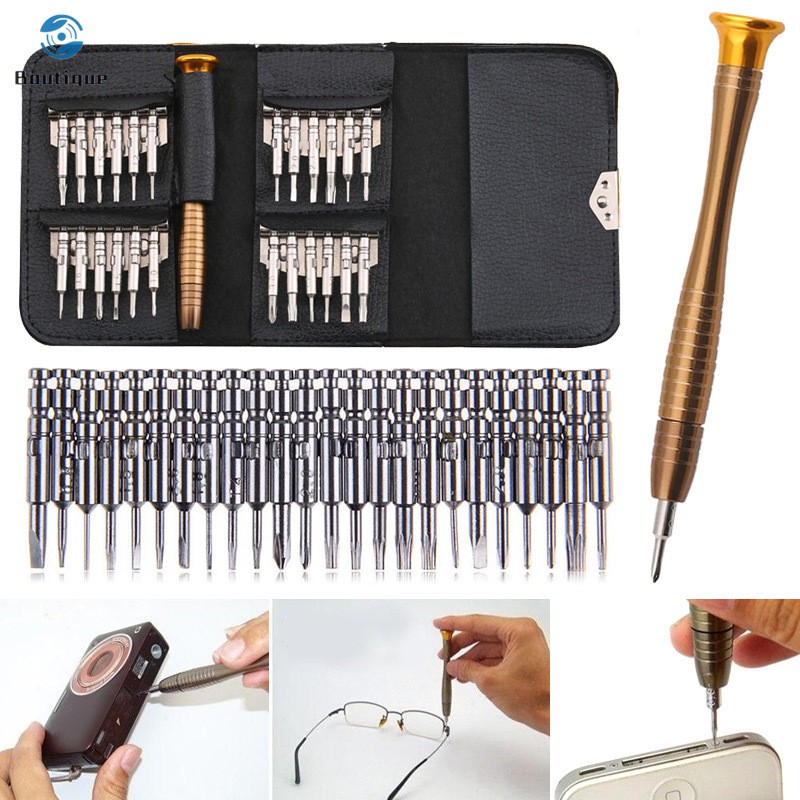 ✿♥▷ 25pcs Screwdriver Mini Repair Precision Tool Kit Set Portable For Eyeglasses Laptop Watch