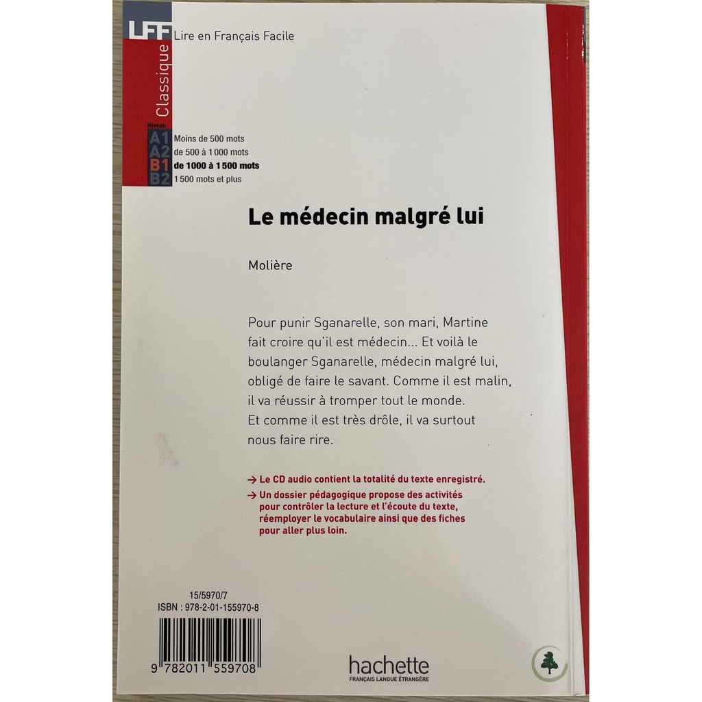 Sách - Pháp : LFF B1 - Le médecin malgré lui - Molière (kèm CD)