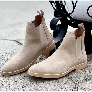 Giày Chelsea Boots nam SN06 màu Tan cao cổ da lộn thời trang