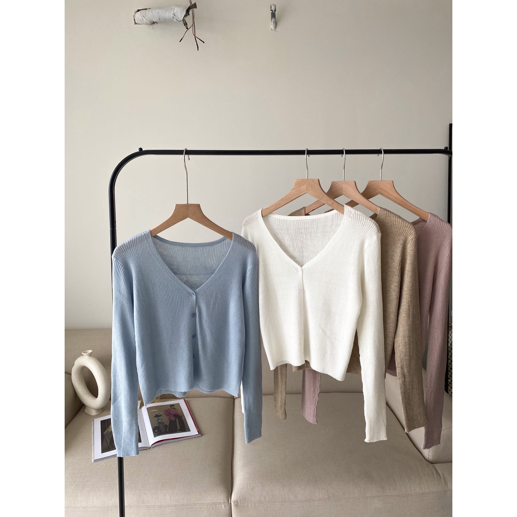 Cardigan len gân cổ V (013) TIIN STORE G21013