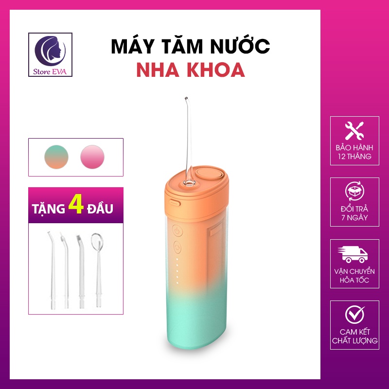 Tăm Nước Nha Khoa Máy Tăm Nước Cầm Tay Mini Siêu Sạch, Vệ Sinh Bảo Vệ Răng Miệng Bảo Hành [6 Tháng]