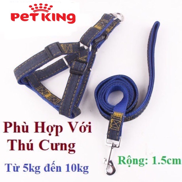 Dây Dắt Kèm Vòng Cổ Dạng Yếm Cho Thú Cưng